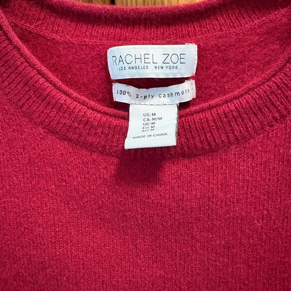 Rachel Zoe Women's Red Crew Neck cashmere Sweater - Picture 2 of 4